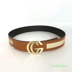 GUCCI グッチ ベルト インターロッキングG 74053 ブラウン ベージュ