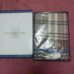 Tiziana Gallo チェック柄ひざ掛け　約70×130cm　ウール