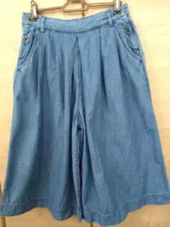 【ハートマーケット】デニム　ガウチョパンツ　Lサイズ
