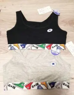 【新品】CONVERSE スポーツブラ 2枚セット グレー ブラック　Lサイズ
