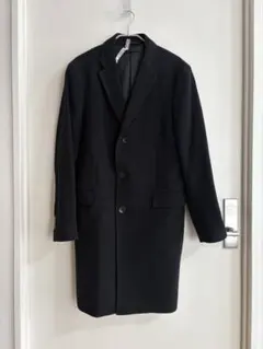 未使用級美品　ユニクロ　カシミヤ混チェスターコート ブラック　サイズXL UNIQLO - ユニクロ ウールカシミヤチェスターコート ブラックの