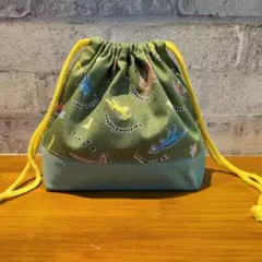 切替お弁当袋☆グリーン恐竜柄☆ハンドメイド