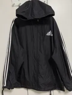 adidas ジャージ　ブラック　メッシュ　フード　4XOサイズ