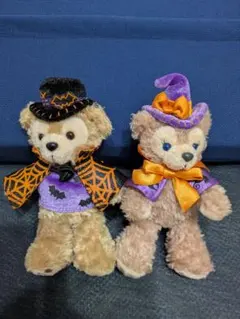 ダッフィー、シェリーメイ　ハロウィンぬいぐるみバッチ