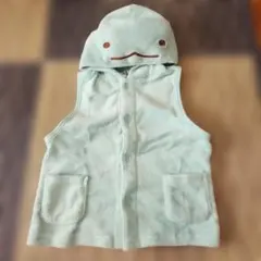 すみっコぐらし とかげ フード付きミントグリーンベスト 130