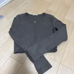 GU リブダブルジップカーディガン