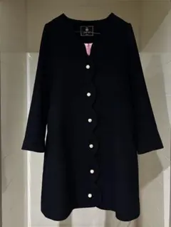 フランシュリッペスカラップもくもくロングコートパールボタンM