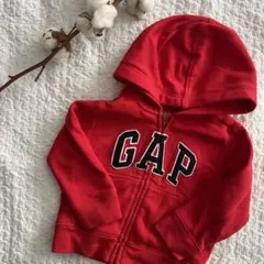 ギャップ　パーカー　赤　裏起毛