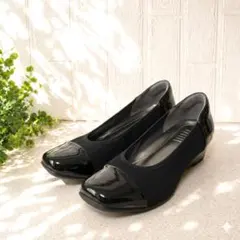 124【ほぼ新品】fitfit コンフォート 撥水 バレエパンプス 黒 24 124【ほぼ新品】fitfit コンフォート 撥水 バレエパンプス 黒 24