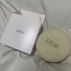 Dior ラメ入り円形ポーチ ゴールド