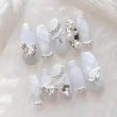 ネイルチップ 名前 イニシャル ブルー オーダー 推し活 チェック スナ系