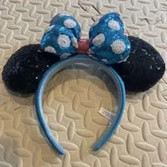 ミニーマウス風カチューシャ 青と黒