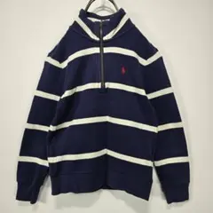 POLO RALPH LAUREN　トレーナー　ハーフジップ　ボーダー　ロゴ