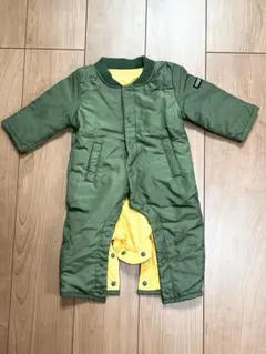 フライトジャケット風 中綿ロンパース カーキ