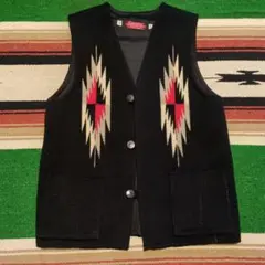 chimayo チマヨ　レザーベスト　コンチョボタン 40s SOUTHWEST ARTS&CRAFTS ネイティブ柄 コンチョボタン チマヨ