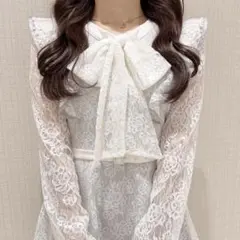 レースリボンロンパース