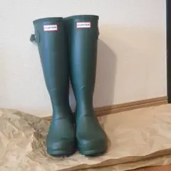 HUNTER グリーン 長靴 UK 6