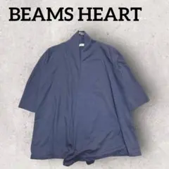 BEAMS HEART 7分袖カーディガン ボタンレス 羽織物 (F) ネイビーのサムネイル
