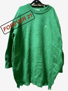 FOREVER 21 グリーン オーバーサイズ ニット セーター