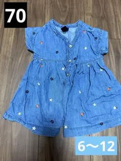 baby GAP 刺繍入りデニムワンピース 6-12ヶ月