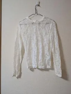 [新品]GU ホワイト レース 長袖 トップス