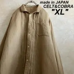 ケルト&コブラCELT&COBRAフラックスリネンオープンカラー半袖シャツ