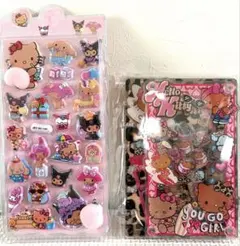【ハローキティ】シャカシャカノートと、ぷっくりシール　2点セット
