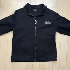 SUBCIETY刺繍ロゴワークハリントンジャケット/スウィングトップブルゾン黒Mのサムネイル