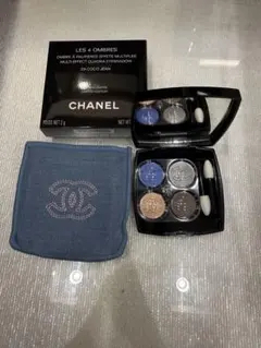 CHANELシャネルレキャトルオンブル29ココジーンデニム巾着ポーチアイシャドウ