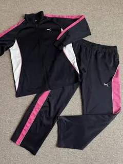 【160】PUMA ジャージ上下 セットアップ　ネイビー×ピンク　女の子