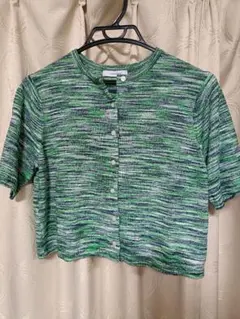 JEANASIS グリーン系 半袖カーディガン