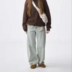 美品 GU バレルレッグジーンズ Sサイズ