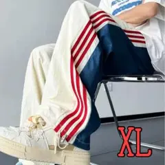 トラックパンツ ネイビー ストライプ ジャージ パンツ XL ダンス