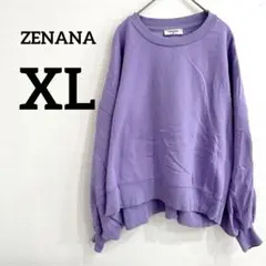 ZENANA 【XL】 パープル ドルマン トレーナー 裏起毛