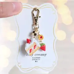 ショートケーキとミニイチゴパフェのチャームセット♪フェイクスイーツ