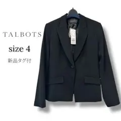【新品タグ付】TALBOTS テーラードジャケット 黒 サイズ4 上品シルエット