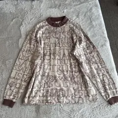 【新品】トラサルディ ゴルフ ニット オーバーサイズ エモい 総柄 ブラウン 茶