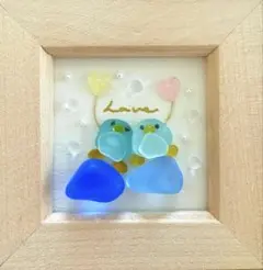 シーグラスアート　パステルバルーン☆ペンギン　かわいい♪