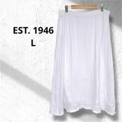 EST. 1946 ホワイト フレアスカート Lサイズ