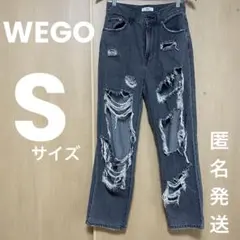 WEGO ウィーゴー ダメージデニム　ブラック　ジーパン　ストレートデニム