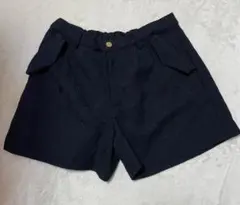 ショートパンツ　レース　ネイビー