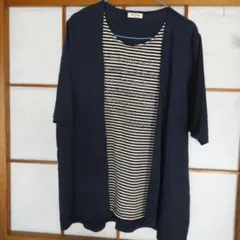 テ*ニ様 レディース半袖カットソー５L紺色