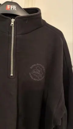 黒 ハーフジップ オーバーサイズ スウェット