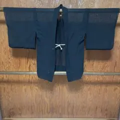 黒紋付 紗織 夏物着物 一つ紋 蔦紋 黒羽織 正絹 k616