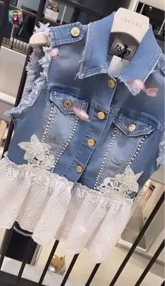 新品 デニムベスト デニムジャケット ロッソディセラ イタリア製 再再入荷品 F