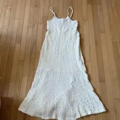 アイボリー キャミワンピース ロング