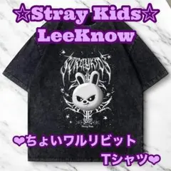 StrayKids LeeKnow ちょいワル リビット Tシャツ スキズ リノ