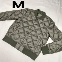 ユニクロ　ウルトラライトダウン　キルティング　リブ　カーキ　レディース　M