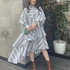 【超美品】eimy istoire 定価2万 アシンメトリー シャツワンピース