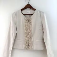 grove ノーカラーツイードジャケット M 卒業式 入学式　オフィス